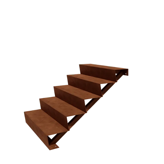 Treaptă de grădină din oțel corten - 5-trepte - 120 x 100 x 85 cm