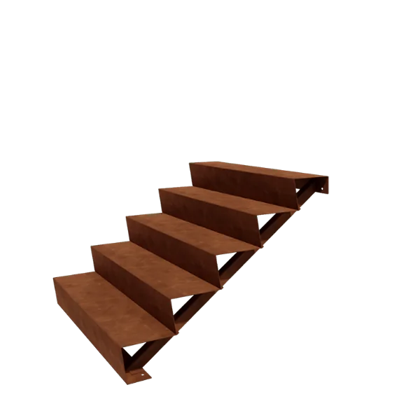 Treaptă de grădină din oțel corten - 5-trepte - 120 x 120 x 85 cm
