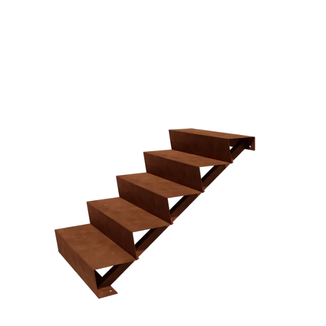 Treaptă de grădină din oțel corten - 5-trepte - 120 x 80 x 85 cm