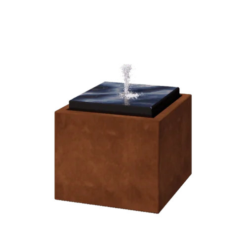 Fântână din oțel corten - Orin - 50 x 50 x 40 cm - Cu iluminare LED