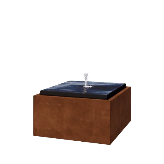 Fântână din oțel corten - Orin - 80 x 80 x 40 cm - Fără iluminare LED