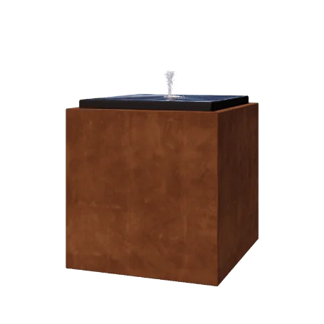Fântână din oțel corten - Orin - 80 x 80 x 80 cm - Fără iluminare LED