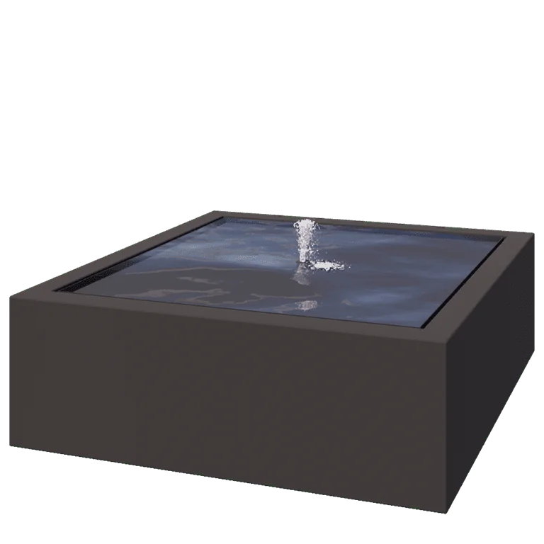 Fântână din aluminiu - Lyra - 120 x 120 x 40 cm - Altă culoare RAL - Cu iluminare LED