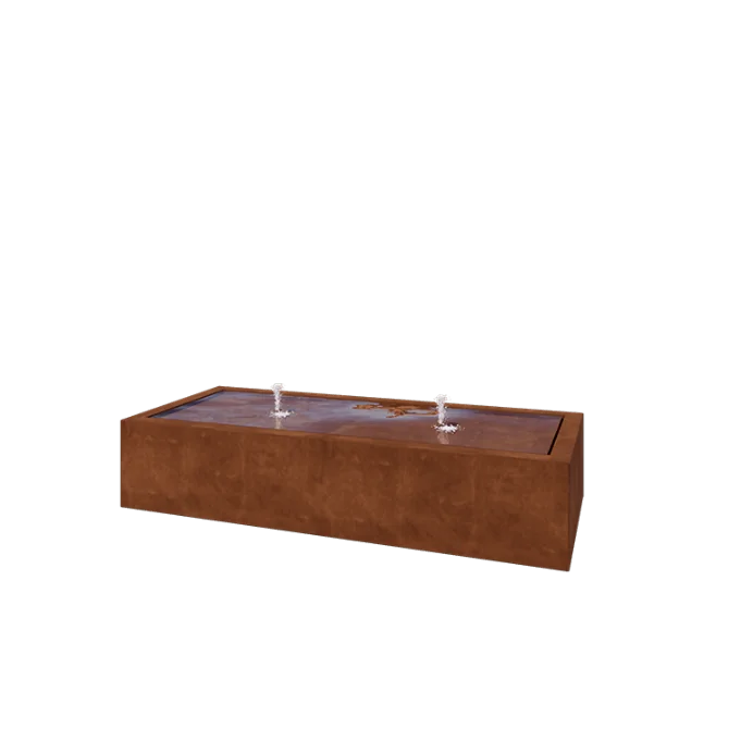 Fântână din oțel corten - Lyra - 200 x 80 x 40 cm - Cu iluminare LED