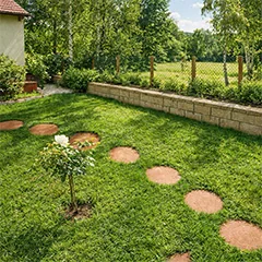 Pași japonezi din oțel corten pentru o alee de grădină elegantă cu aspect natural